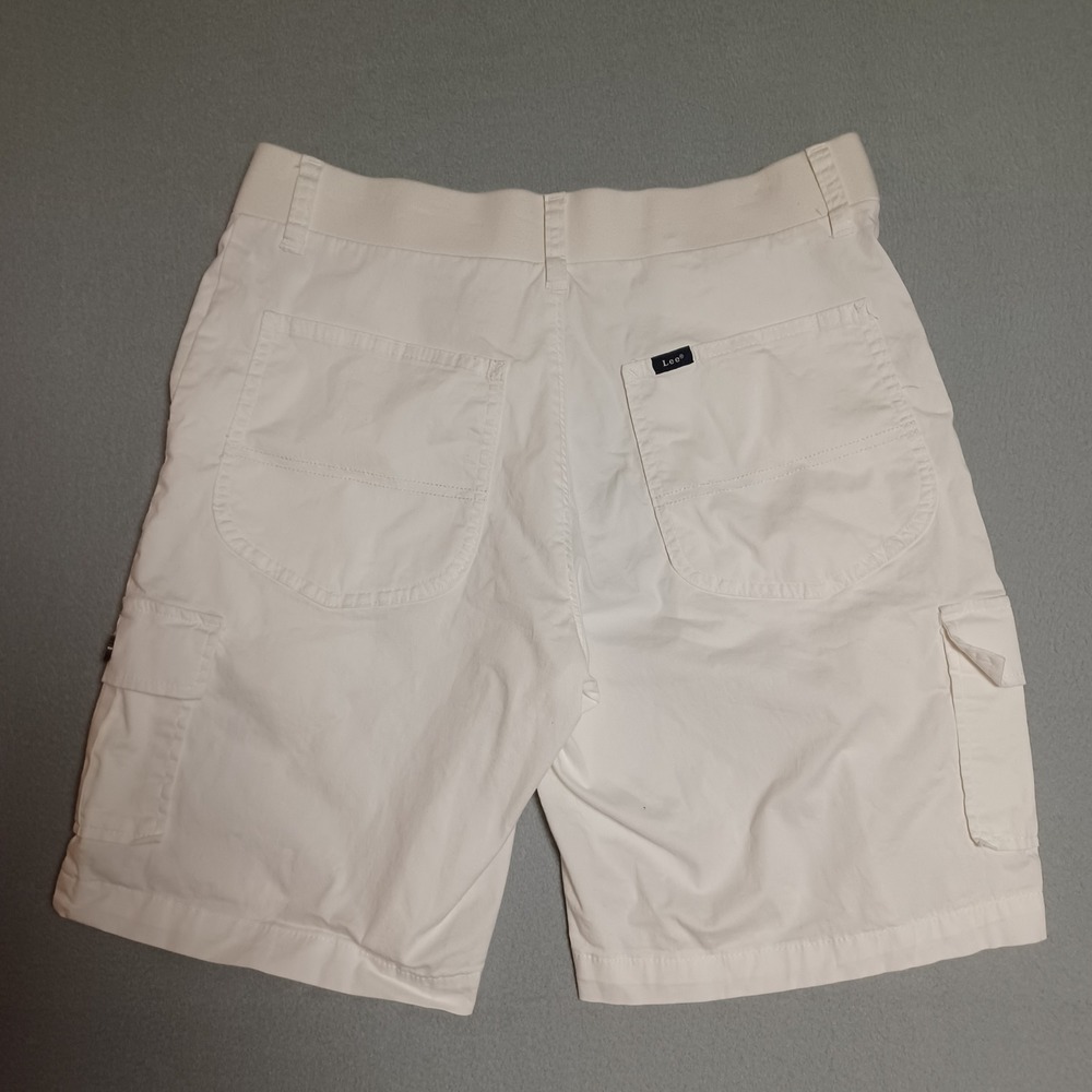 Lee Cargo Shorts Womens 8 Medium White Smarter Fit Comfort Waistband Stretch